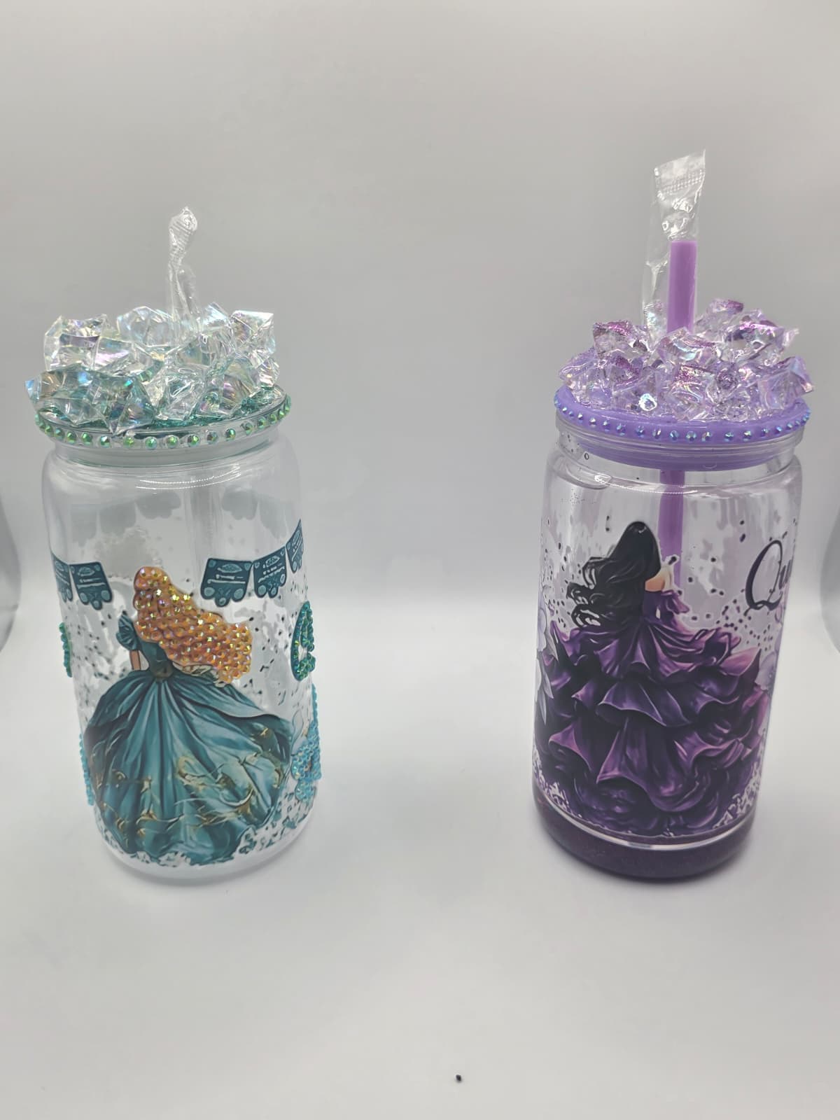 Vasos Snow Globe Princesa Quinceañera